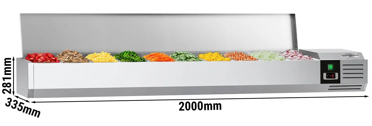 Холодильная витрина для ингредиентов GGM Gastro AGG203END (Inox) - 6