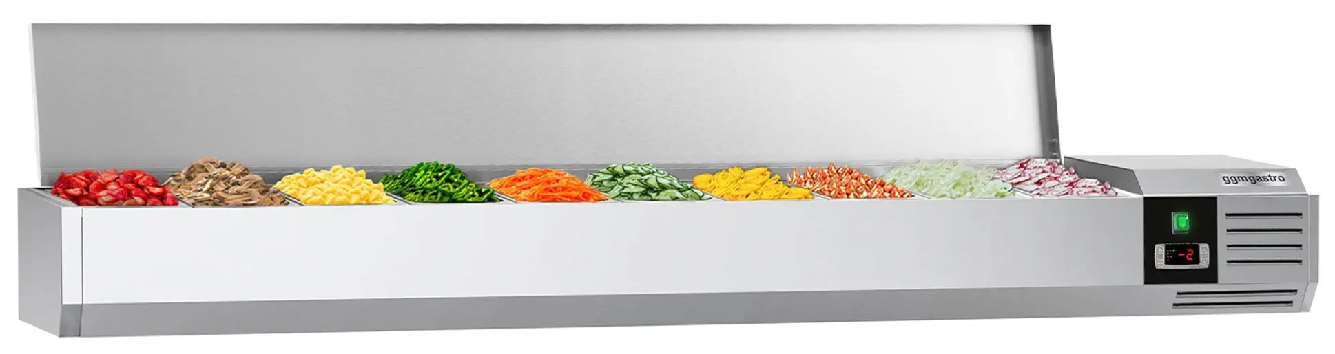 Холодильная витрина для ингредиентов GGM Gastro AGG203END (Inox)