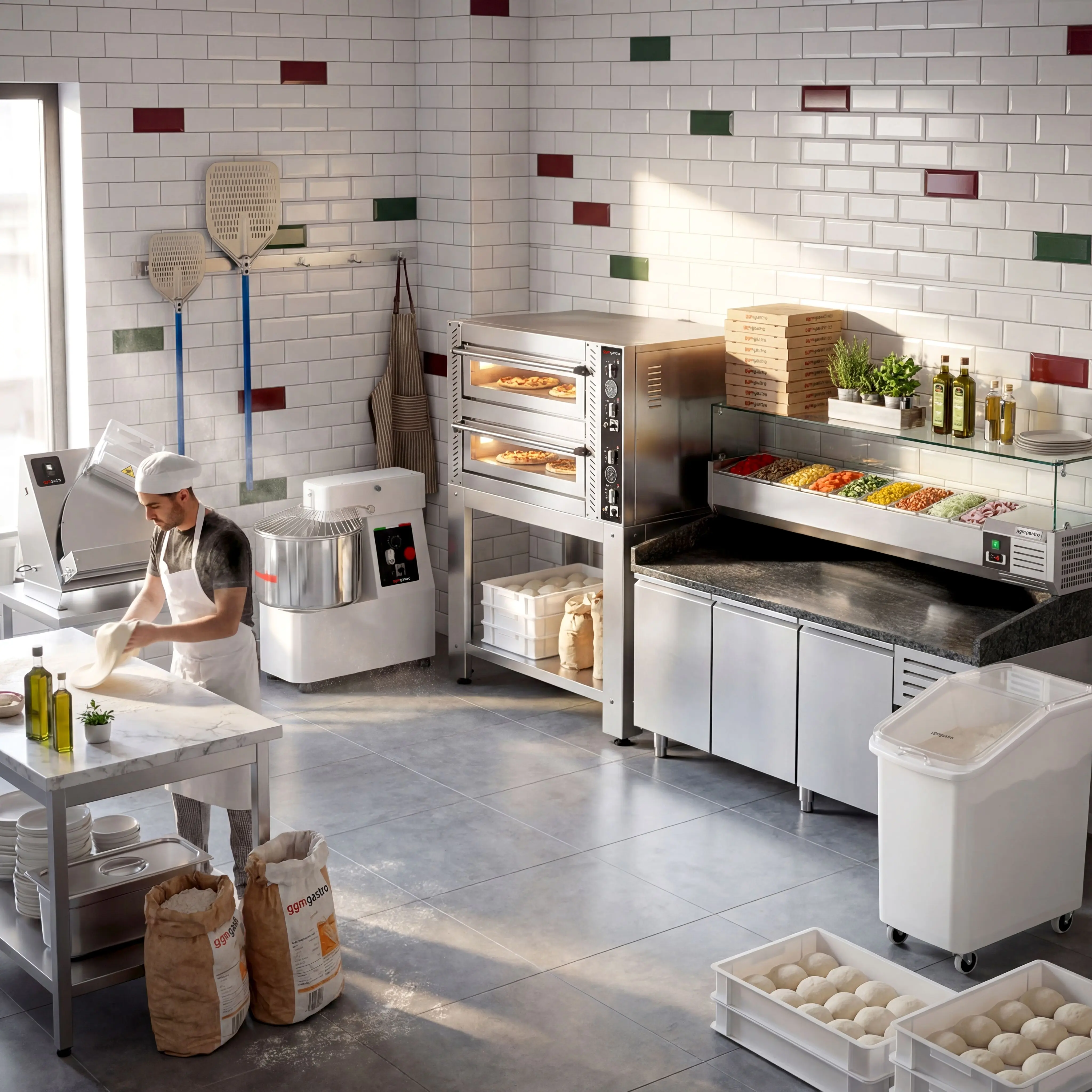 Холодильная витрина для ингредиентов GGM Gastro AGG203ND (Inox) - 7