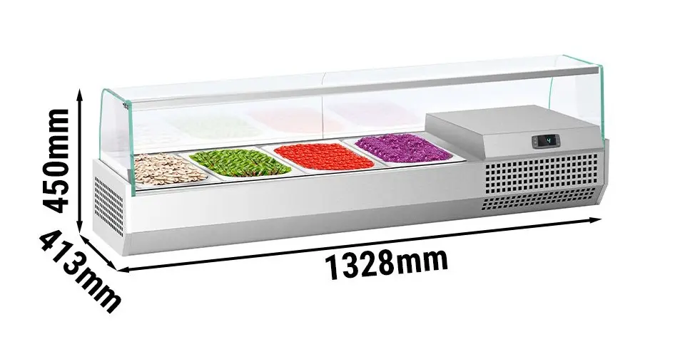 Холодильная витрина для ингредиентов GGM Gastro AGI134 (Inox) - 7