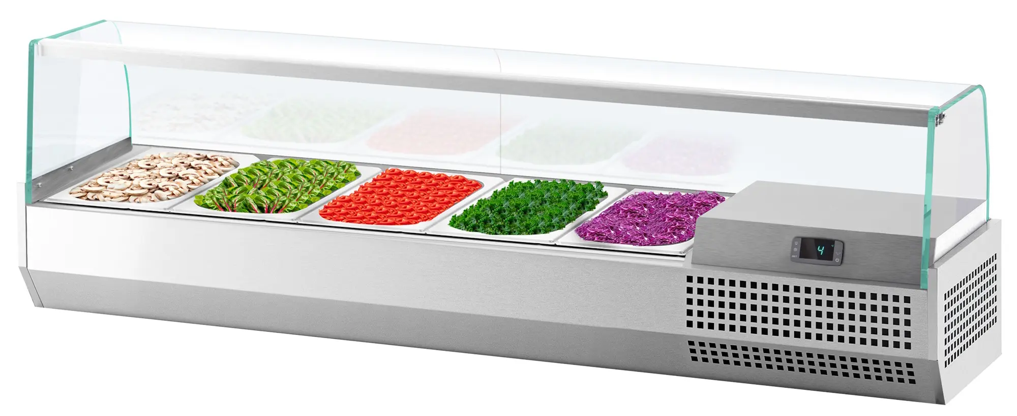 Холодильная витрина для ингредиентов GGM Gastro AGI154 (Inox) - 5