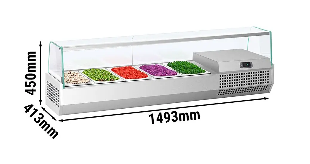 Холодильная витрина для ингредиентов GGM Gastro AGI154 (Inox) - 7