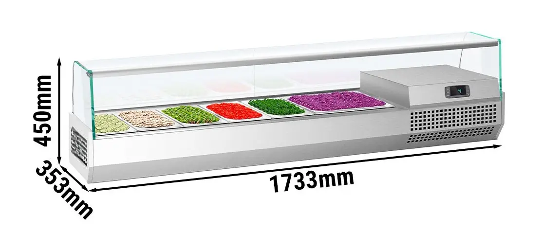Холодильная витрина для ингредиентов GGM Gastro AGI173 (Inox) - 7