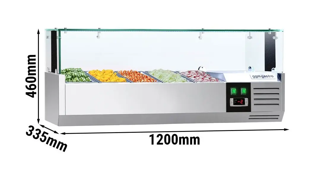 Холодильная витрина для ингредиентов GGM Gastro AGS123LND (Inox) - 8