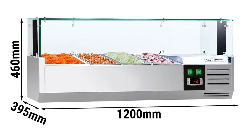 Холодильная витрина для ингредиентов GGM Gastro AGS124LND (Inox) - 8