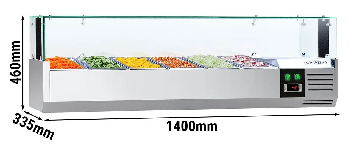 Холодильная витрина для ингредиентов GGM Gastro AGS143LND (Inox) - 8