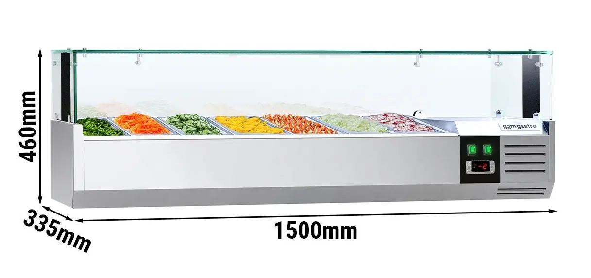 Холодильная витрина для ингредиентов GGM Gastro AGS153LND (Inox) - 3