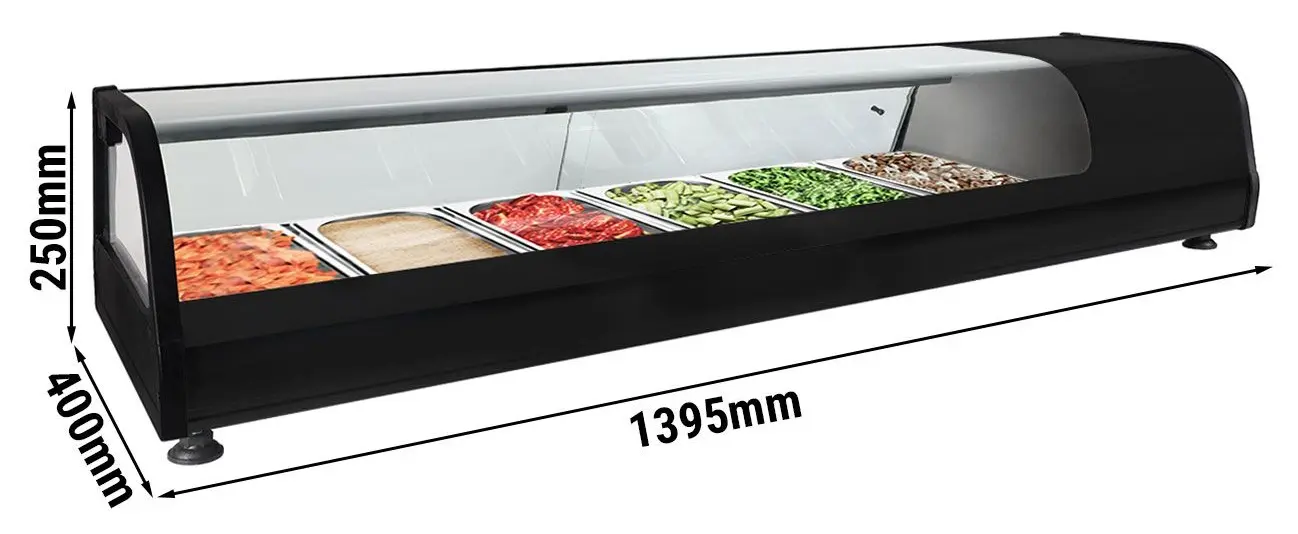 Холодильная витрина для ингредиентов GGM Gastro SKVND613 (Black) - 6
