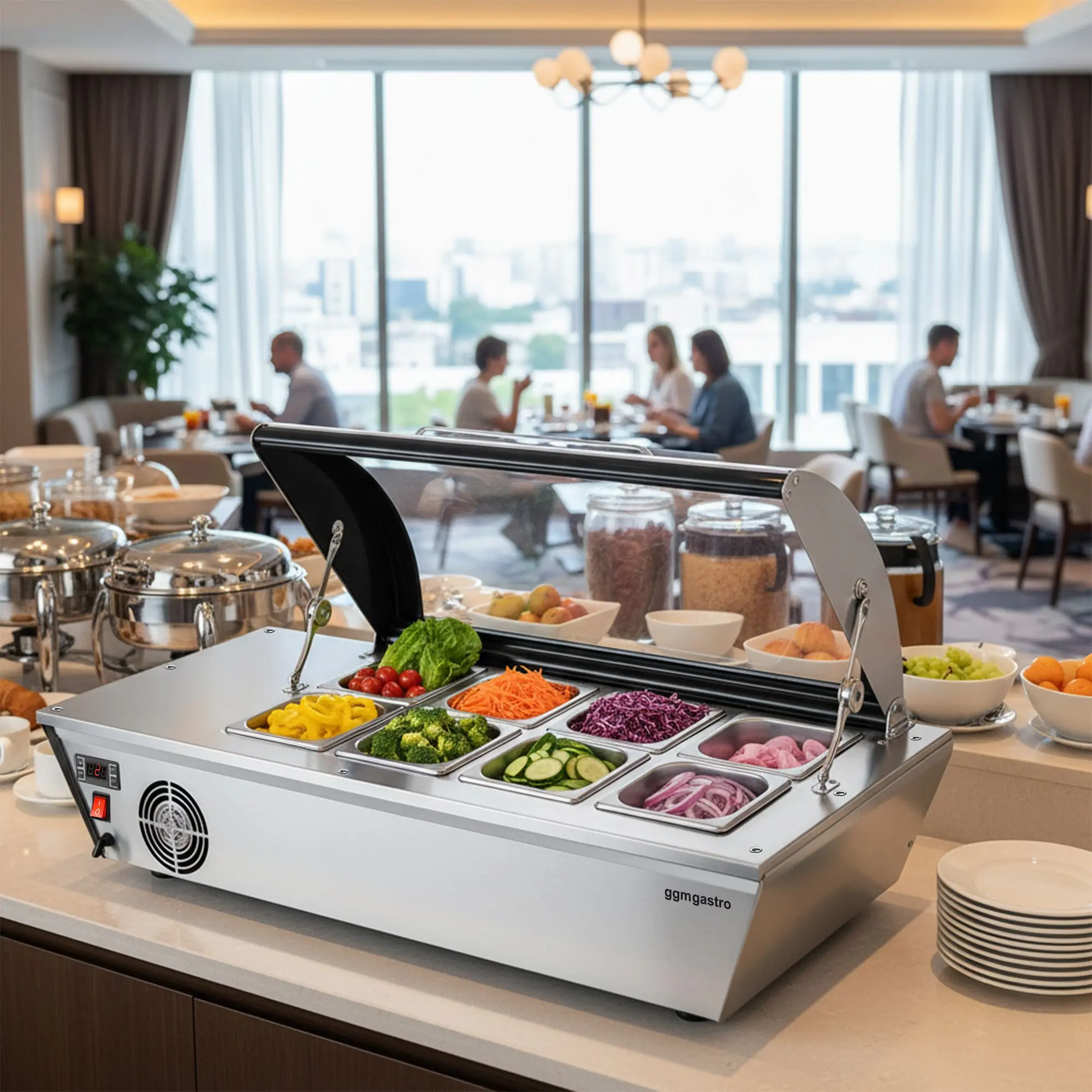 Холодильная витрина для ингредиентов GGM Gastro VDNR1043 (Inox) - 12