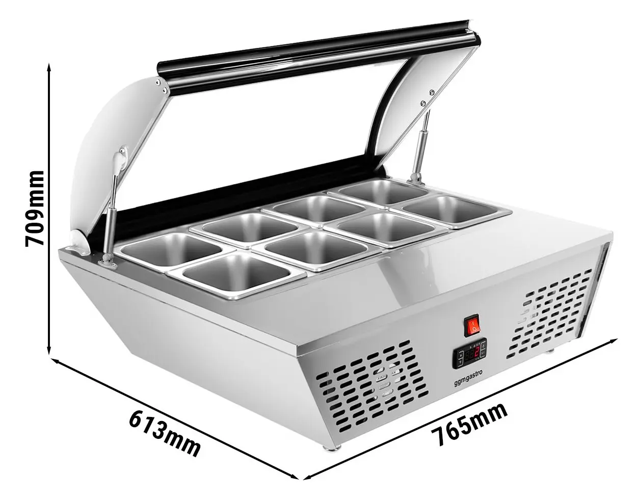 Холодильная витрина для ингредиентов GGM Gastro VDNR763 (Inox) - 12