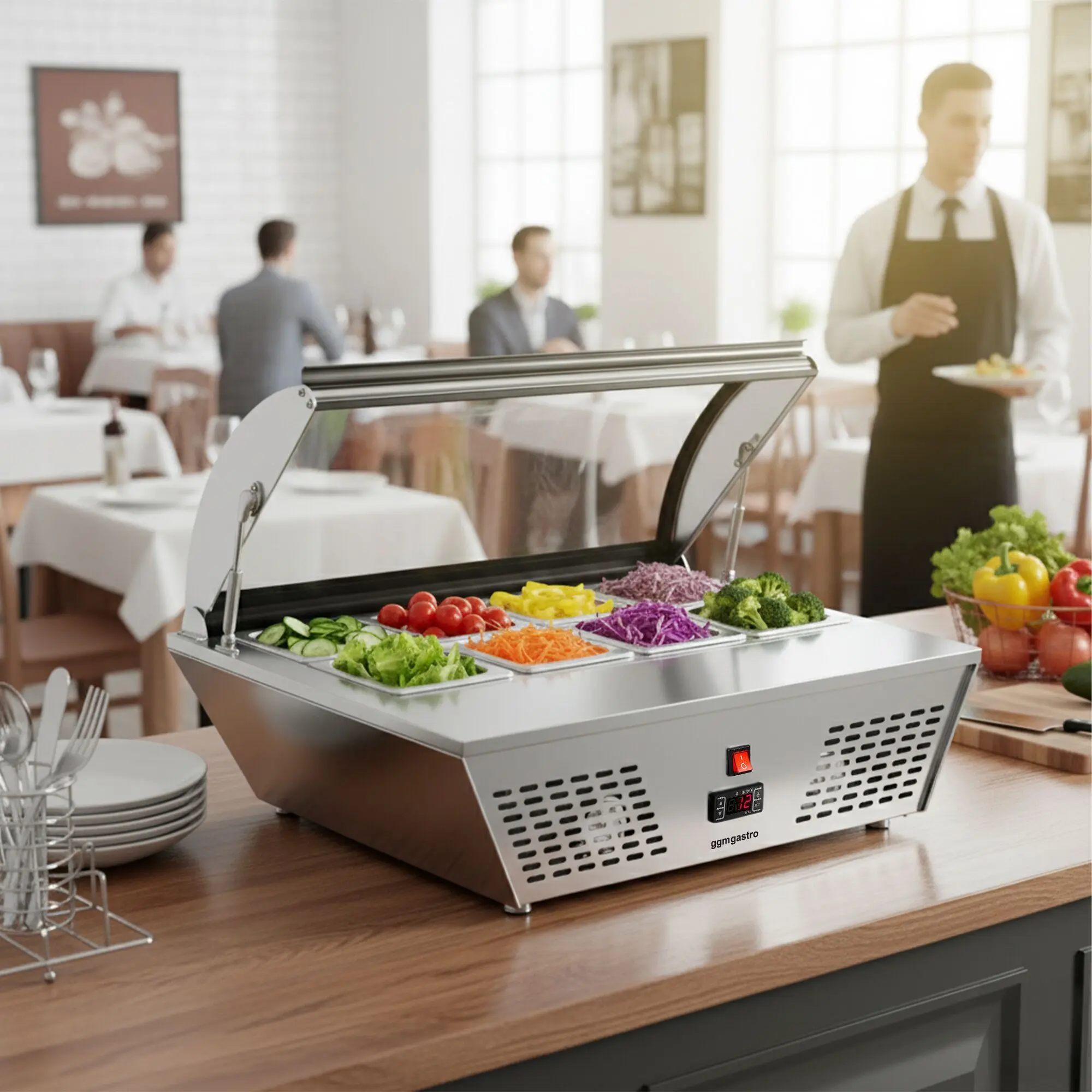 Холодильная витрина для ингредиентов GGM Gastro VDNR763 (Inox) - 14