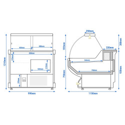 Холодильная витрина для магазина GGM Gastro KRM111N-B (Blue) Thumb