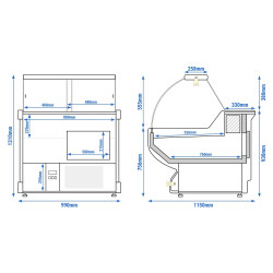 Холодильная витрина для магазина GGM Gastro KRM111N-R (Red) Thumb