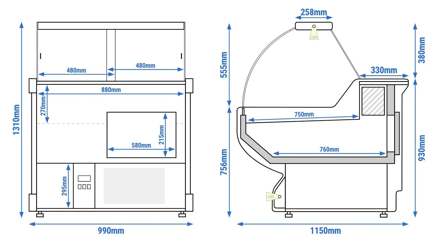 Холодильная витрина для магазина GGM Gastro KRM111N (White) - 8