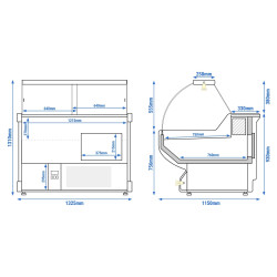 Холодильная витрина для магазина GGM Gastro KRM131N-B (Blue) Thumb
