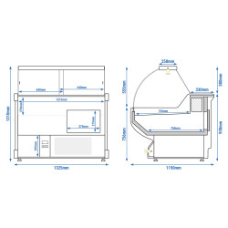 Холодильная витрина для магазина GGM Gastro KRM131N-G (Green) Thumb