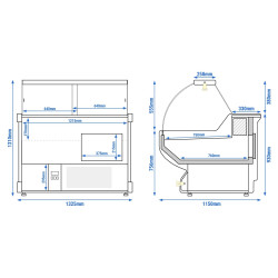 Холодильная витрина для магазина GGM Gastro KRM131N-R (Red) Thumb