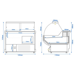 Холодильная витрина для магазина GGM Gastro KRM131N-Y (Yellow) Thumb