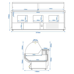 Холодильная витрина для магазина GGM Gastro KRM251N-R (Red) Thumb