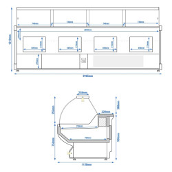 Холодильная витрина для магазина GGM Gastro KRM301N-R (Red) Thumb