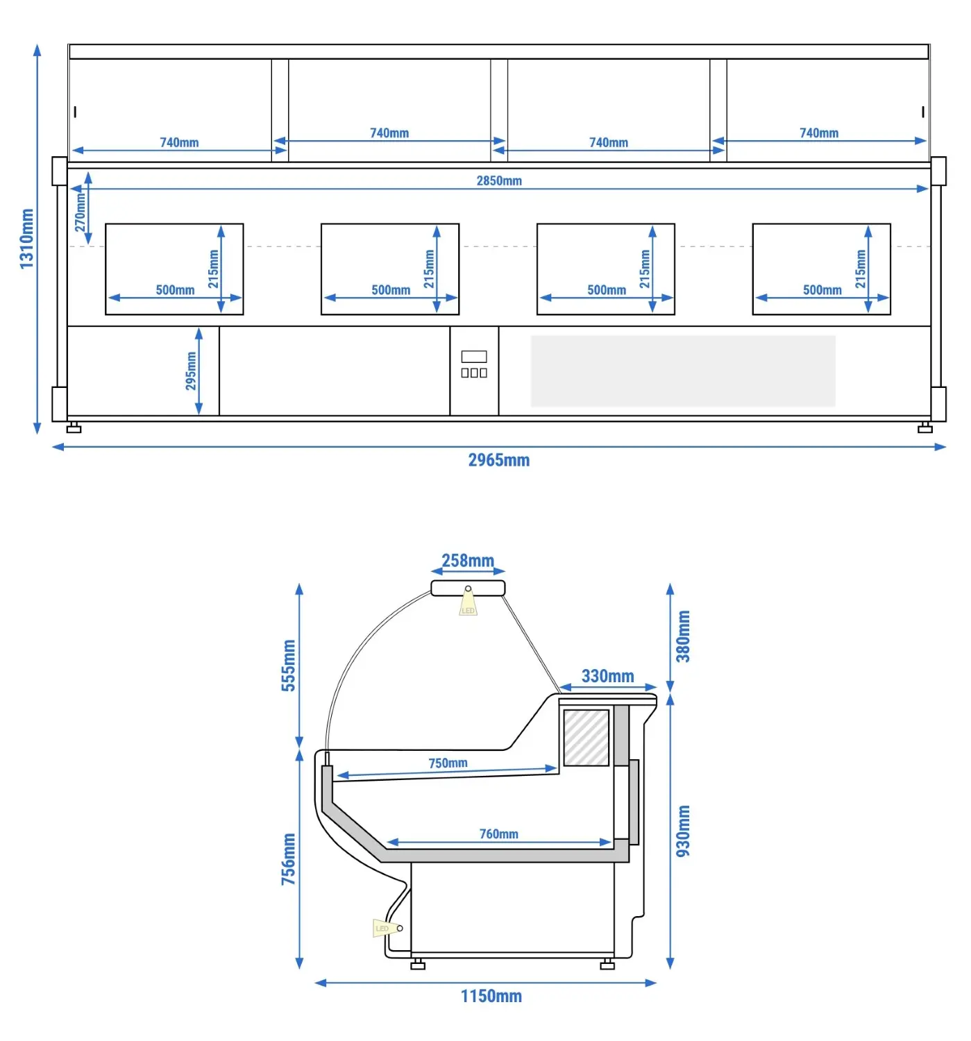 Холодильная витрина для магазина GGM Gastro KRM301N-R (Red) - 8