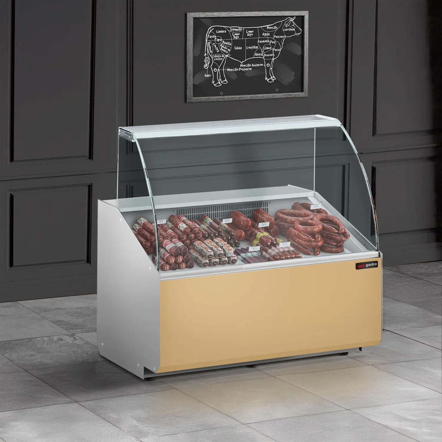 Vitrina frigorifica pentru magazin GGM Gastro KTJI109G-BG (Beige) - 5