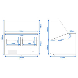 Vitrina frigorifica pentru magazin GGM Gastro KTJI129E-R (Red) Thumb