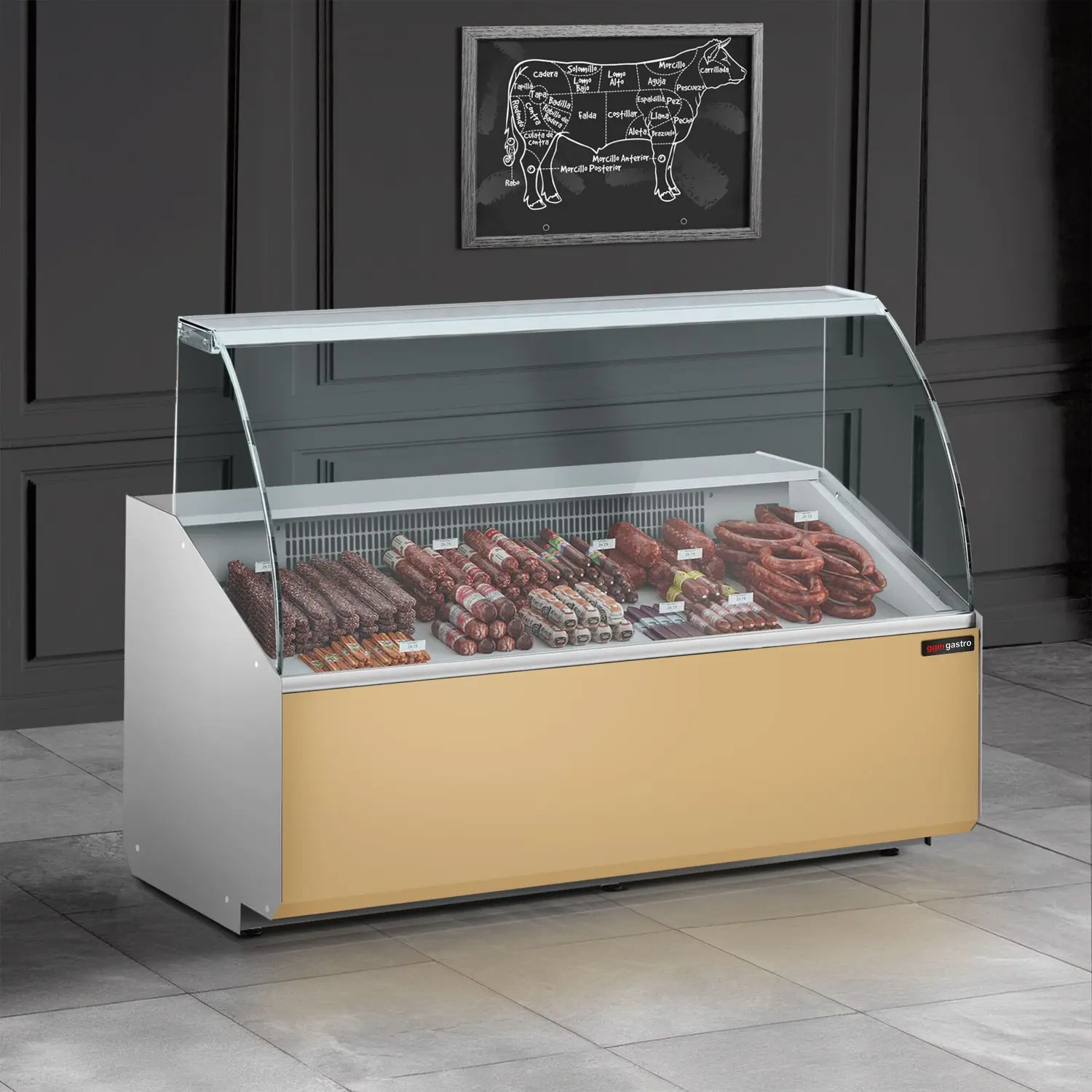 Vitrina frigorifica pentru magazin GGM Gastro KTJI129G-BG (Beige) - 5