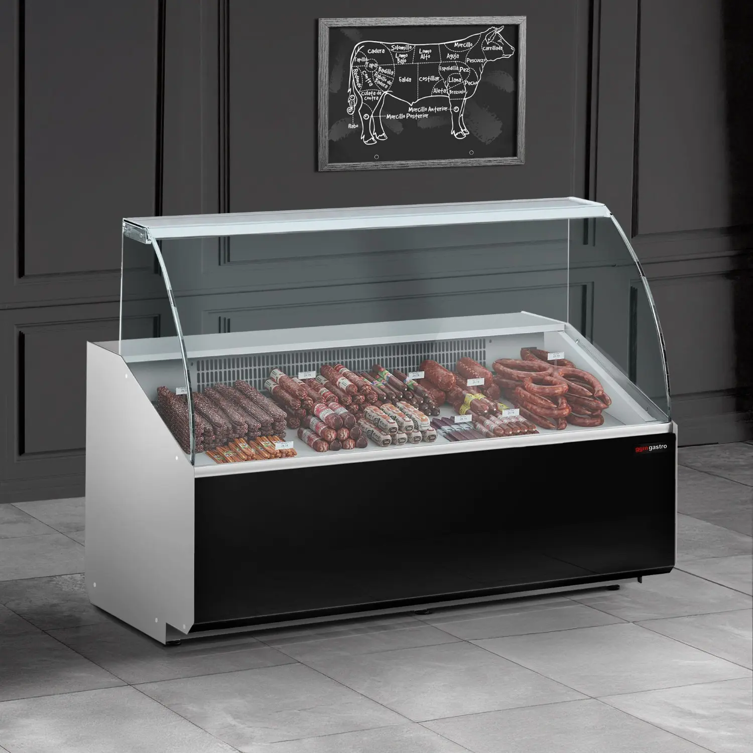 Vitrina frigorifica pentru magazin GGM Gastro KTJI129G (Black) - 5