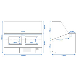 Vitrina frigorifica pentru magazin GGM Gastro KTJI159E-B (Blue) Thumb