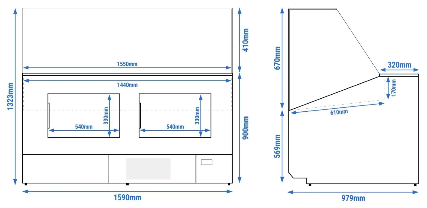 Vitrina frigorifica pentru magazin GGM Gastro KTJI159E-B (Blue) - 4