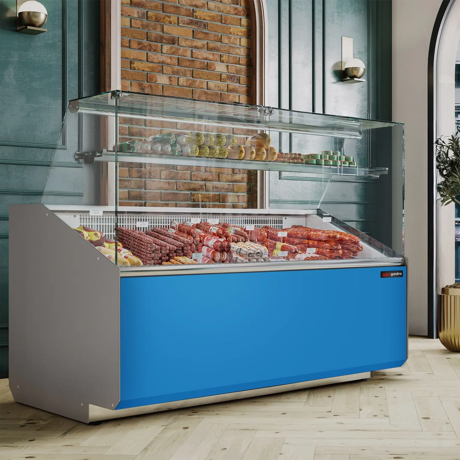 Vitrina frigorifica pentru magazin GGM Gastro KTJI159E-B (Blue) - 5