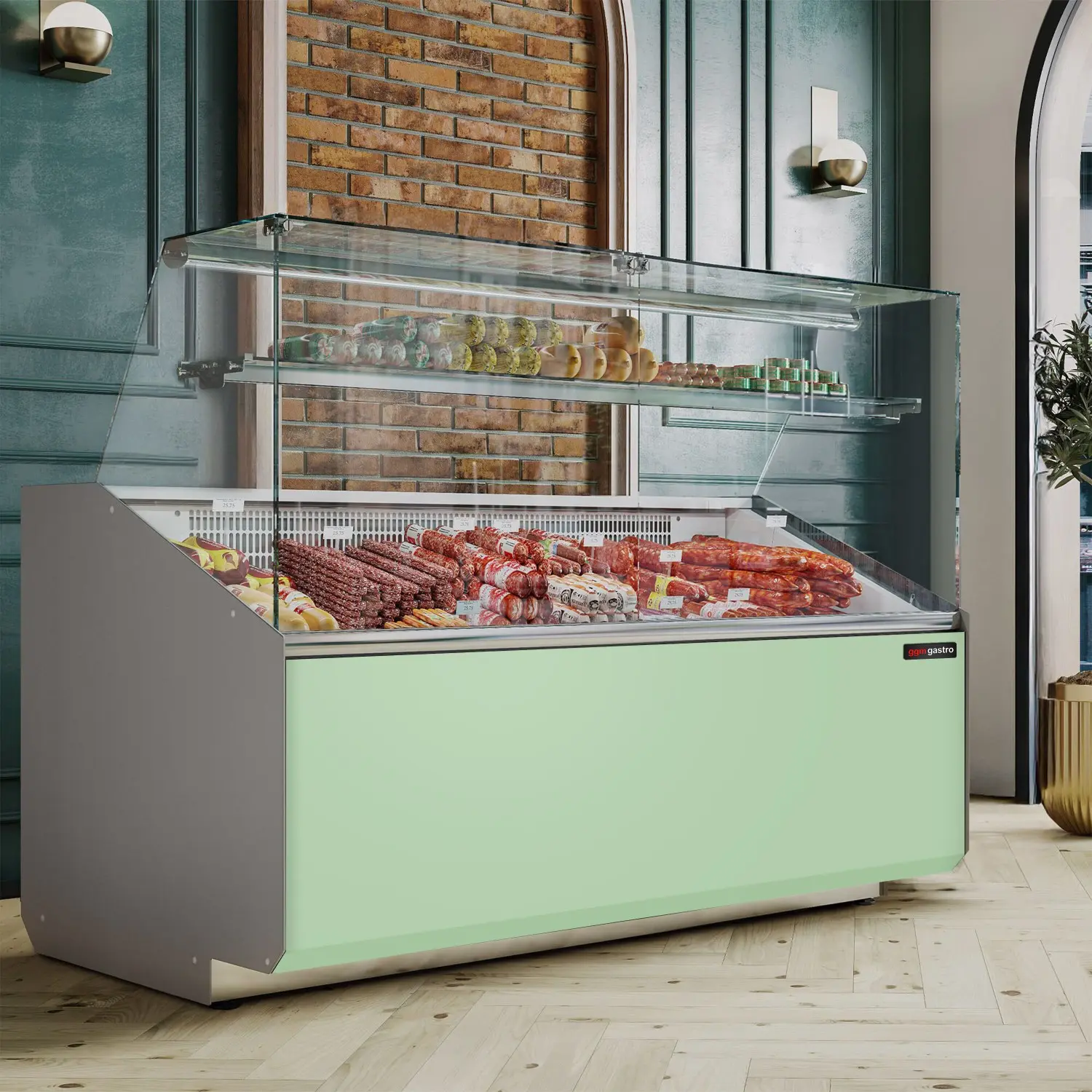 Vitrina frigorifica pentru magazin GGM Gastro KTJI159E-G (Green) - 5