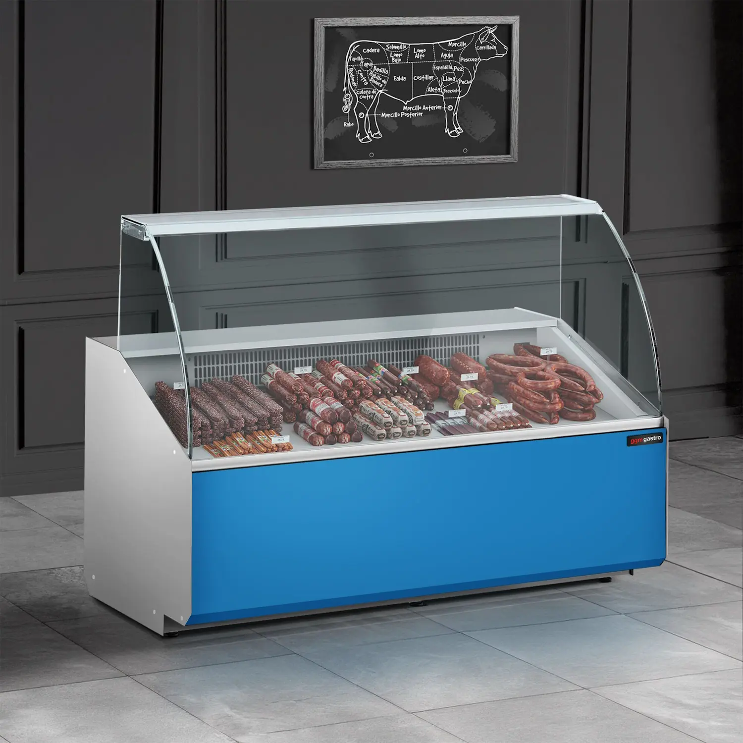 Vitrina frigorifica pentru magazin GGM Gastro KTJI159G-B (Blue) - 4