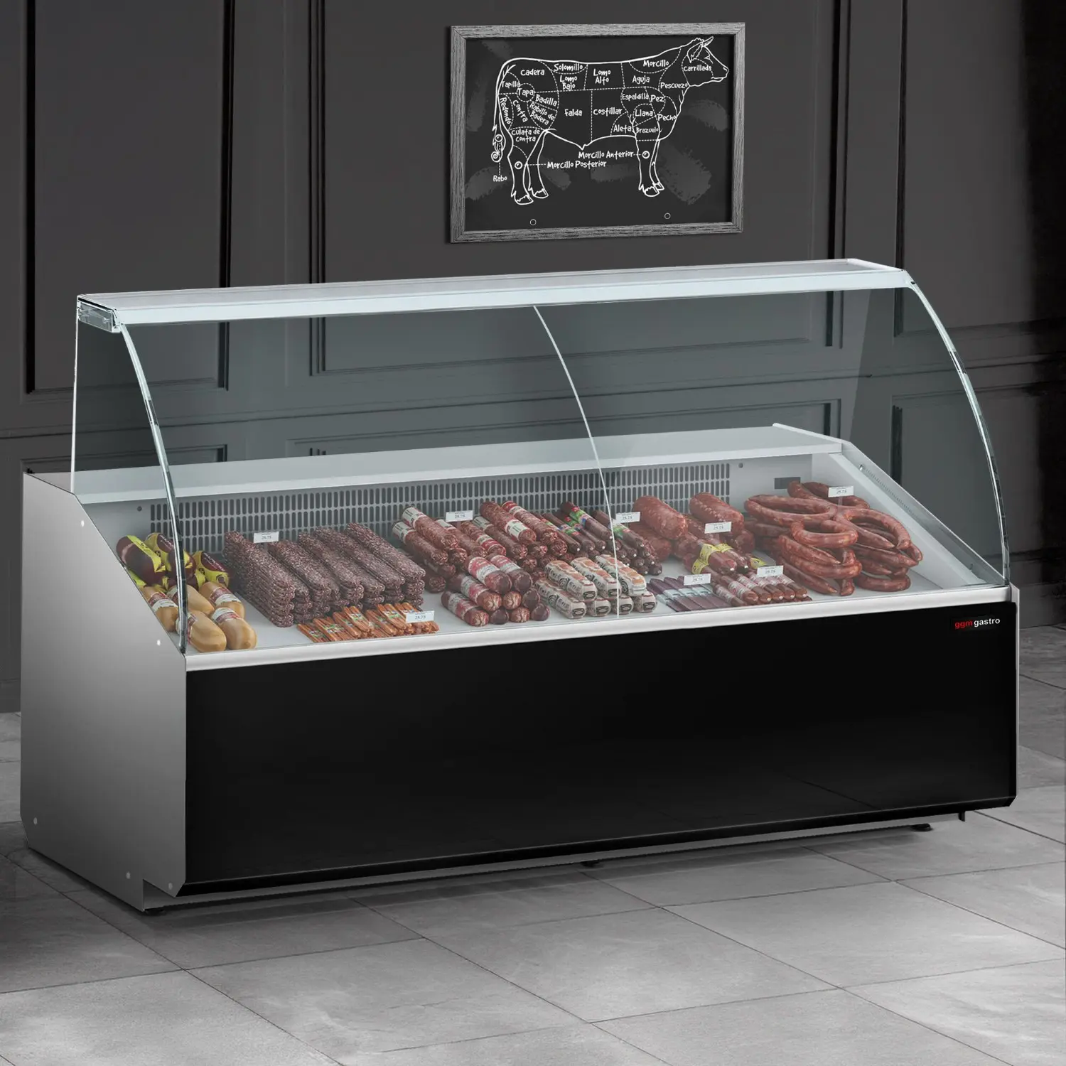 Vitrina frigorifica pentru magazin GGM Gastro KTJI209G (Black) - 5