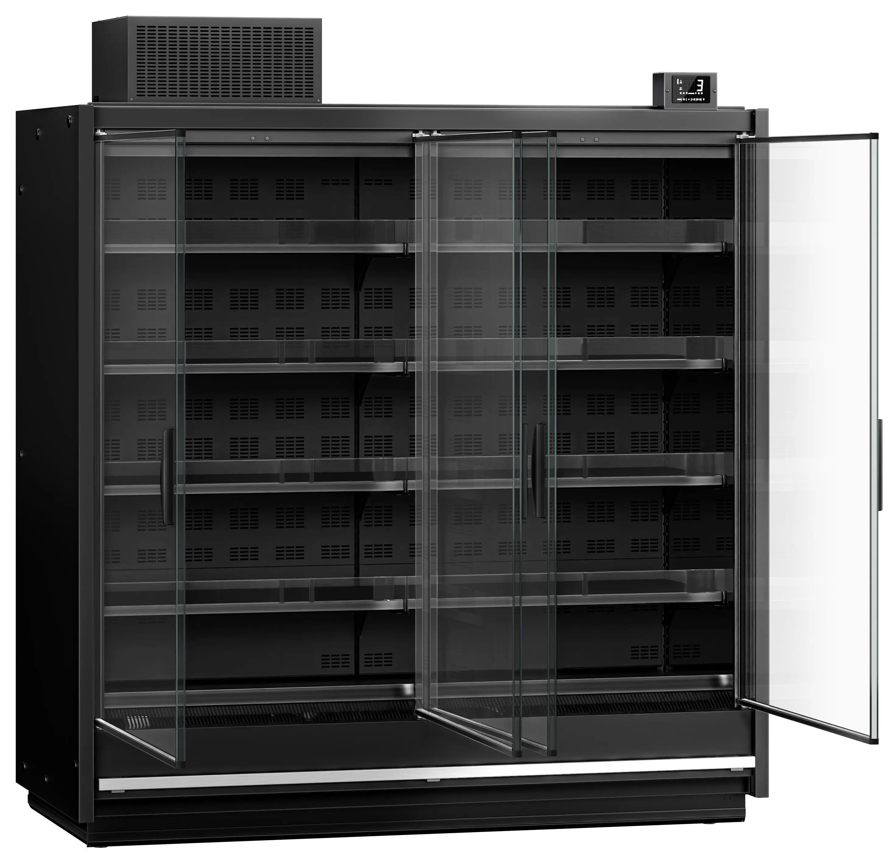 Холодильная витрина для магазина GGM Gastro WKRA18 (Black) - 3