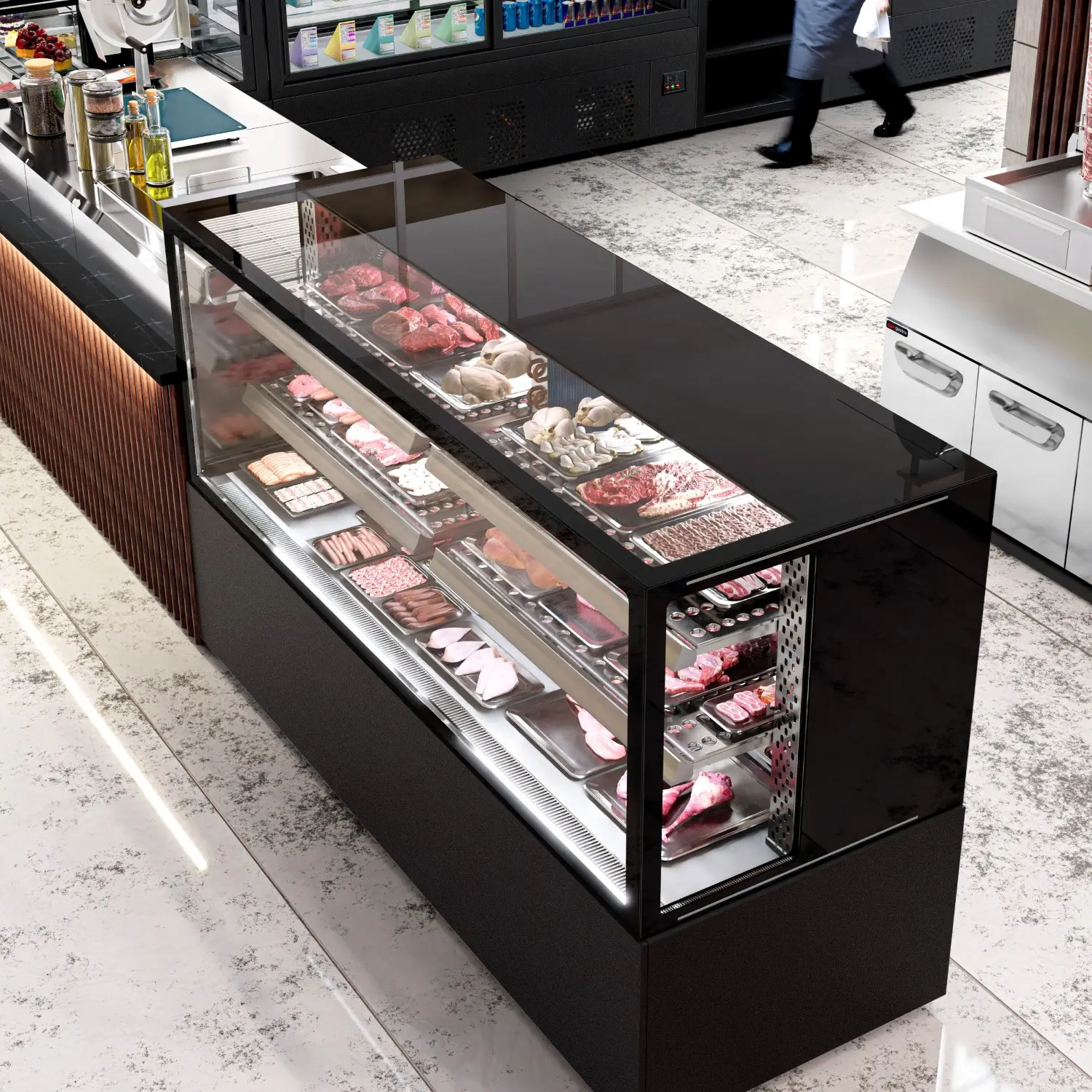 Холодильная витрина для мяса GGM Gastro Madrid KTFG157SM (Black) - 11