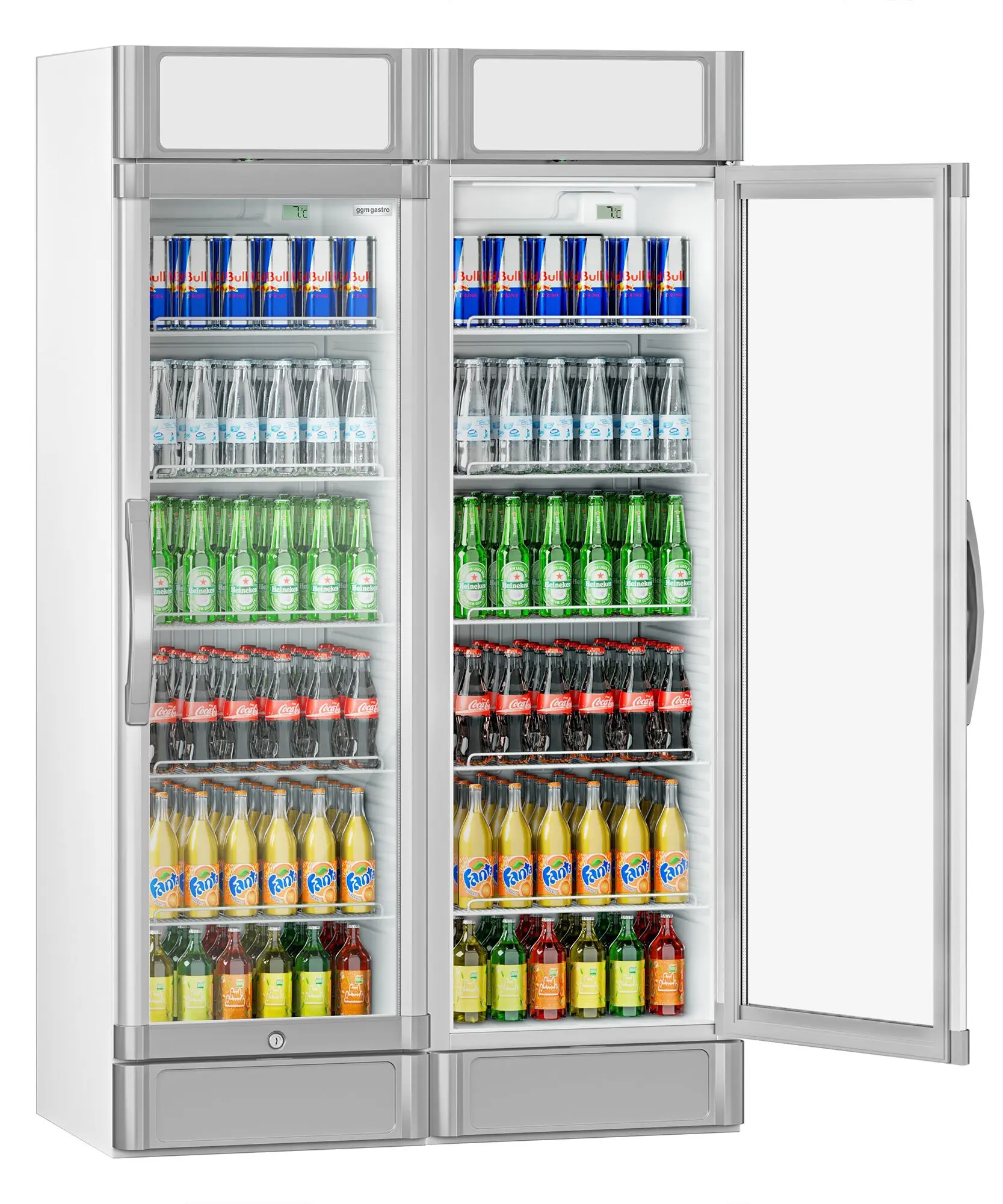 Vitrina frigorifica pentru bauturi GGM Gastro GK374UEG#SET2 (White/Grey) - 2