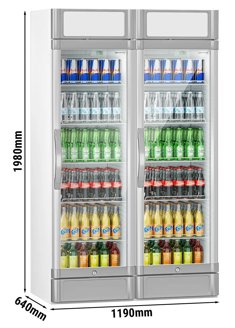 Vitrina frigorifica pentru bauturi GGM Gastro GK374UEG#SET2 (White/Grey) - 11