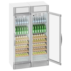 Vitrina frigorifica pentru bauturi GGM Gastro GK374UEG#SET2 (White/Grey) Thumb