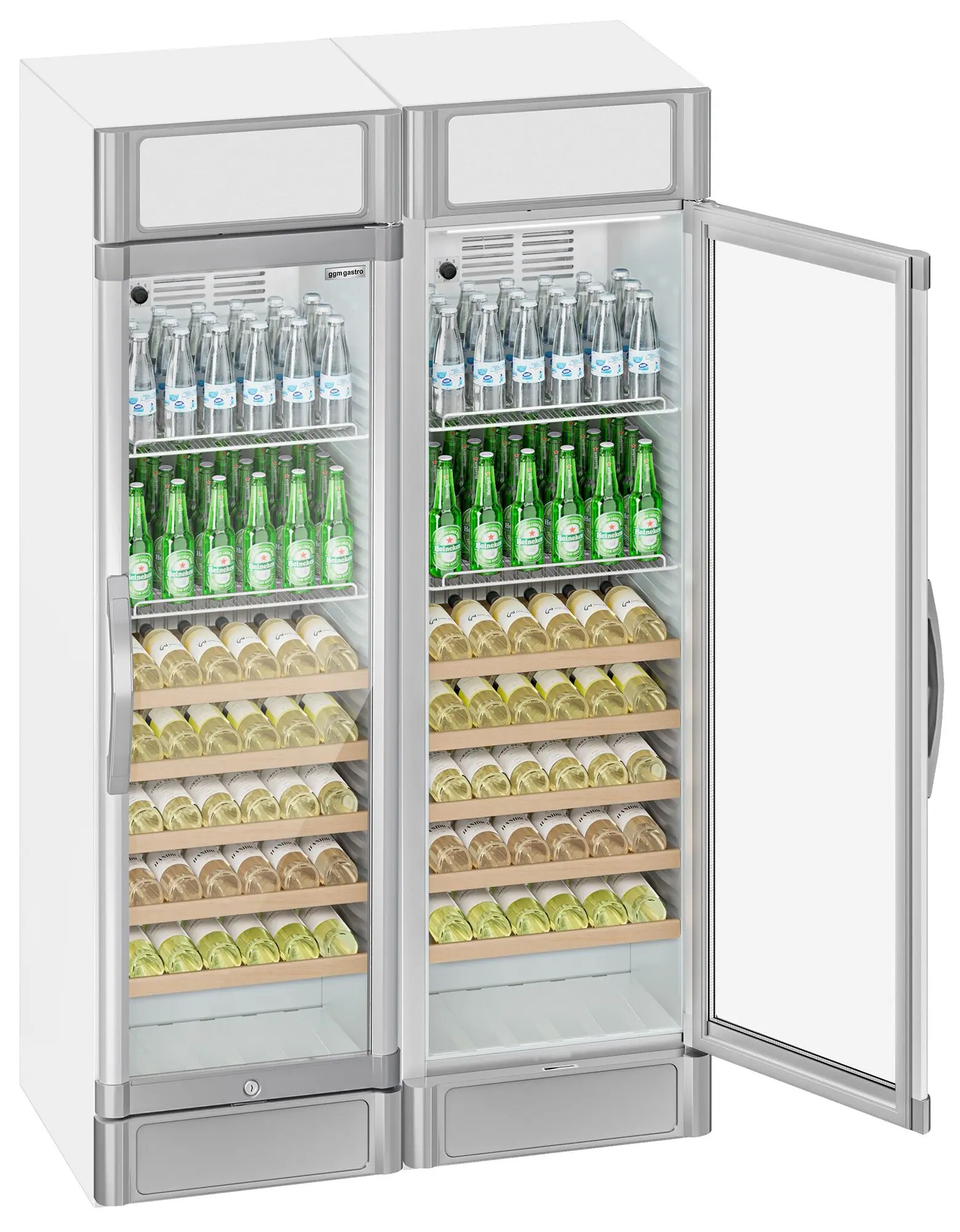 Vitrina frigorifica pentru bauturi GGM Gastro GK374UEG#SET2 (White/Grey) - 8