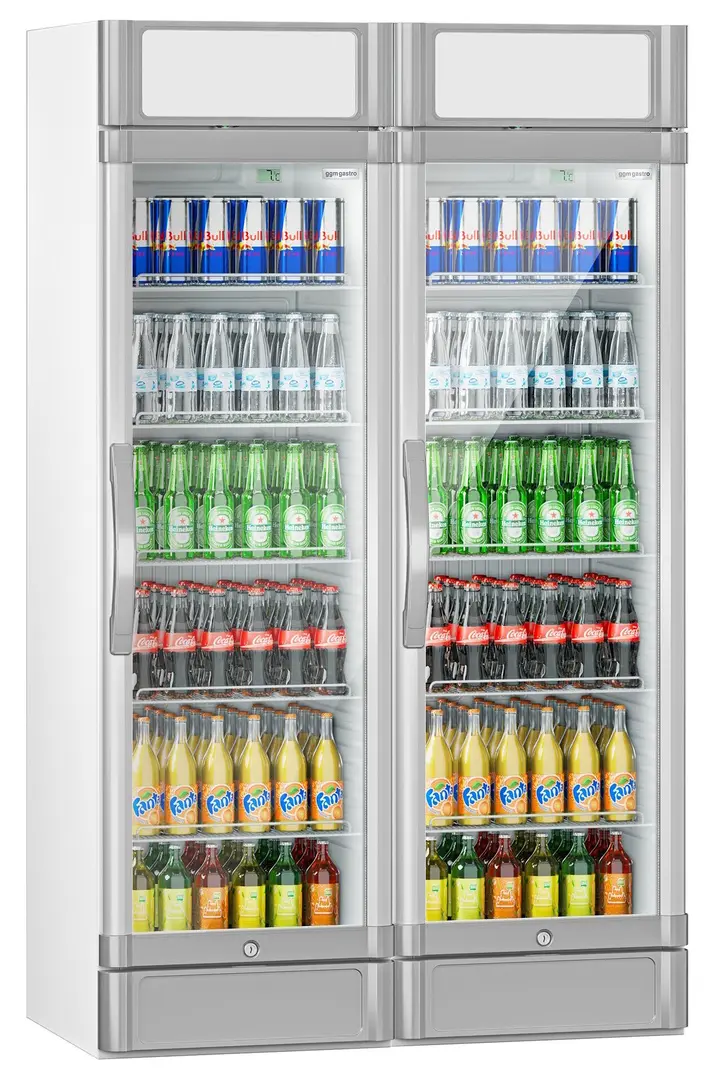 Vitrina frigorifica pentru bauturi GGM Gastro GK374UEG#SET2 (White/Grey)