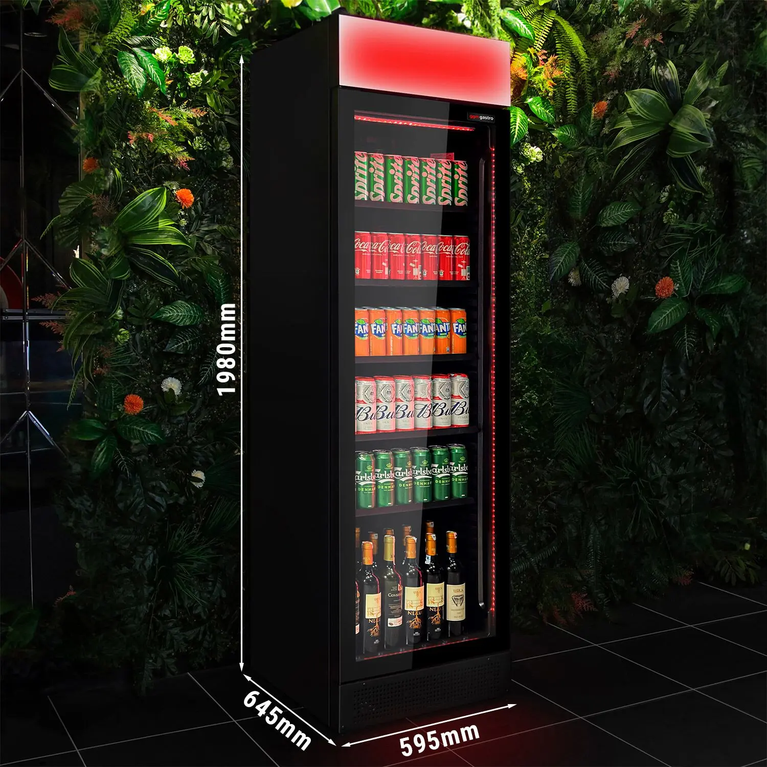 Холодильная витрина для напитков GGM Gastro GK374USLED RGB (Black) - 3