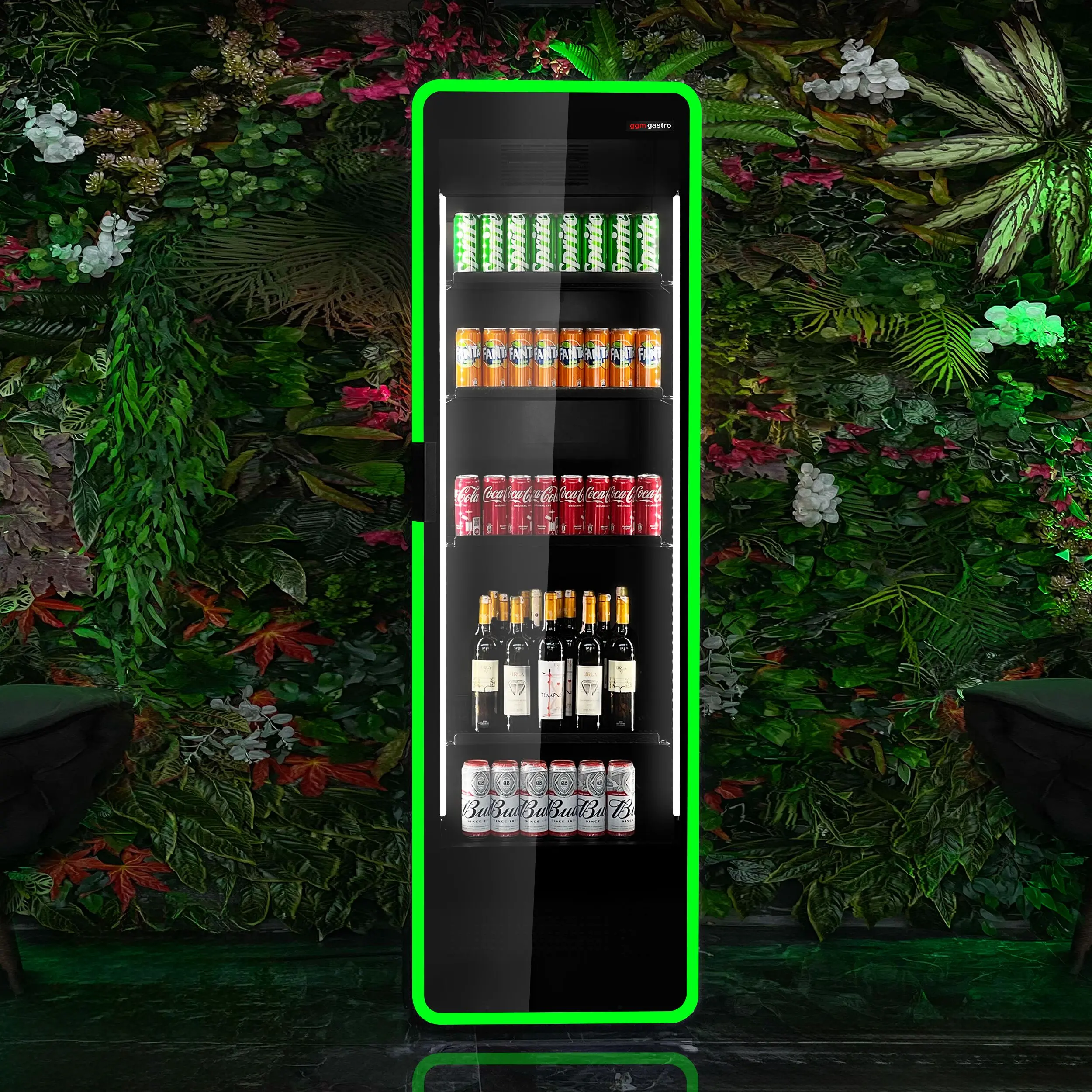 Холодильная витрина для напитков GGM Gastro GKE550LED RGB (Black) - 11
