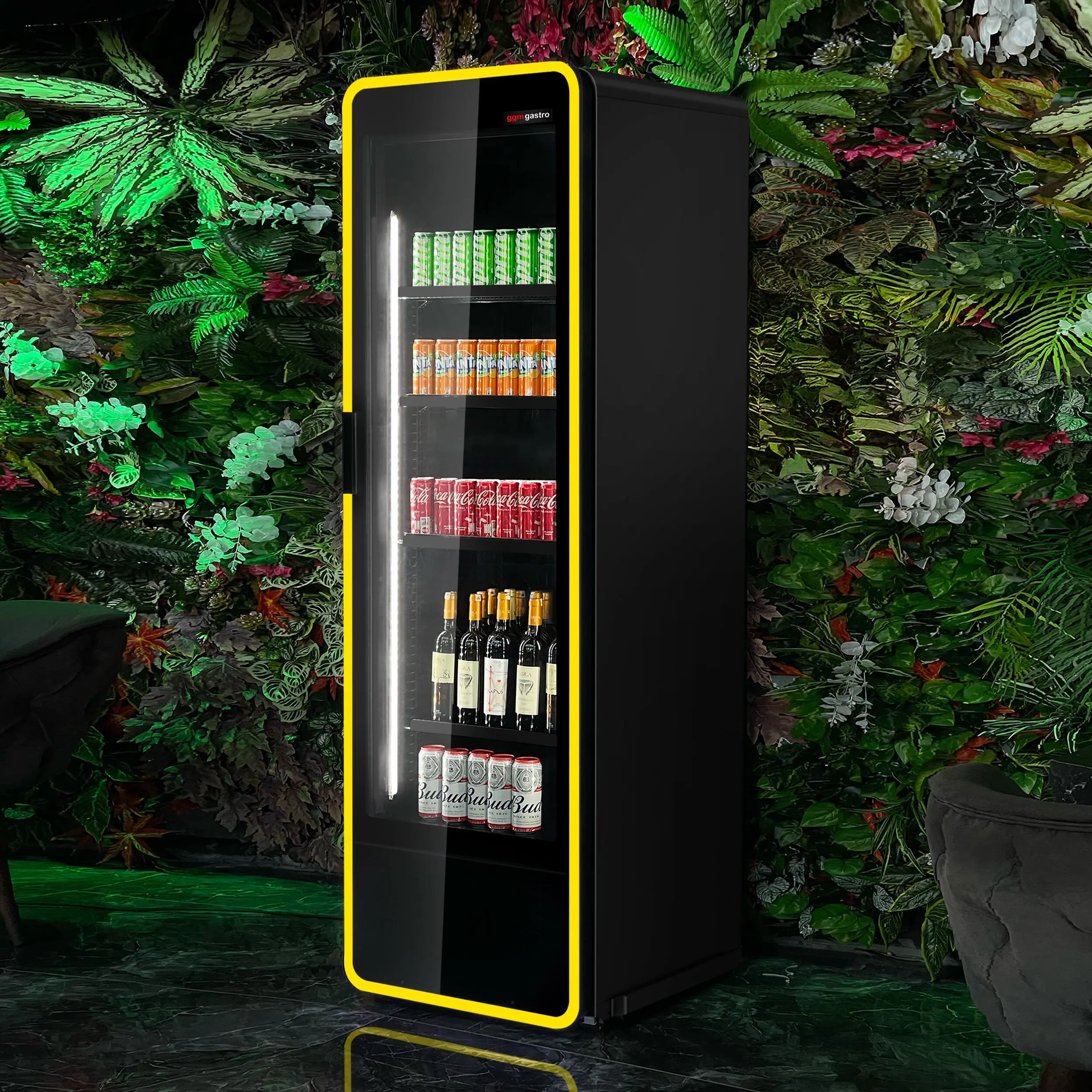 Холодильная витрина для напитков GGM Gastro GKE550LED RGB (Black) - 12