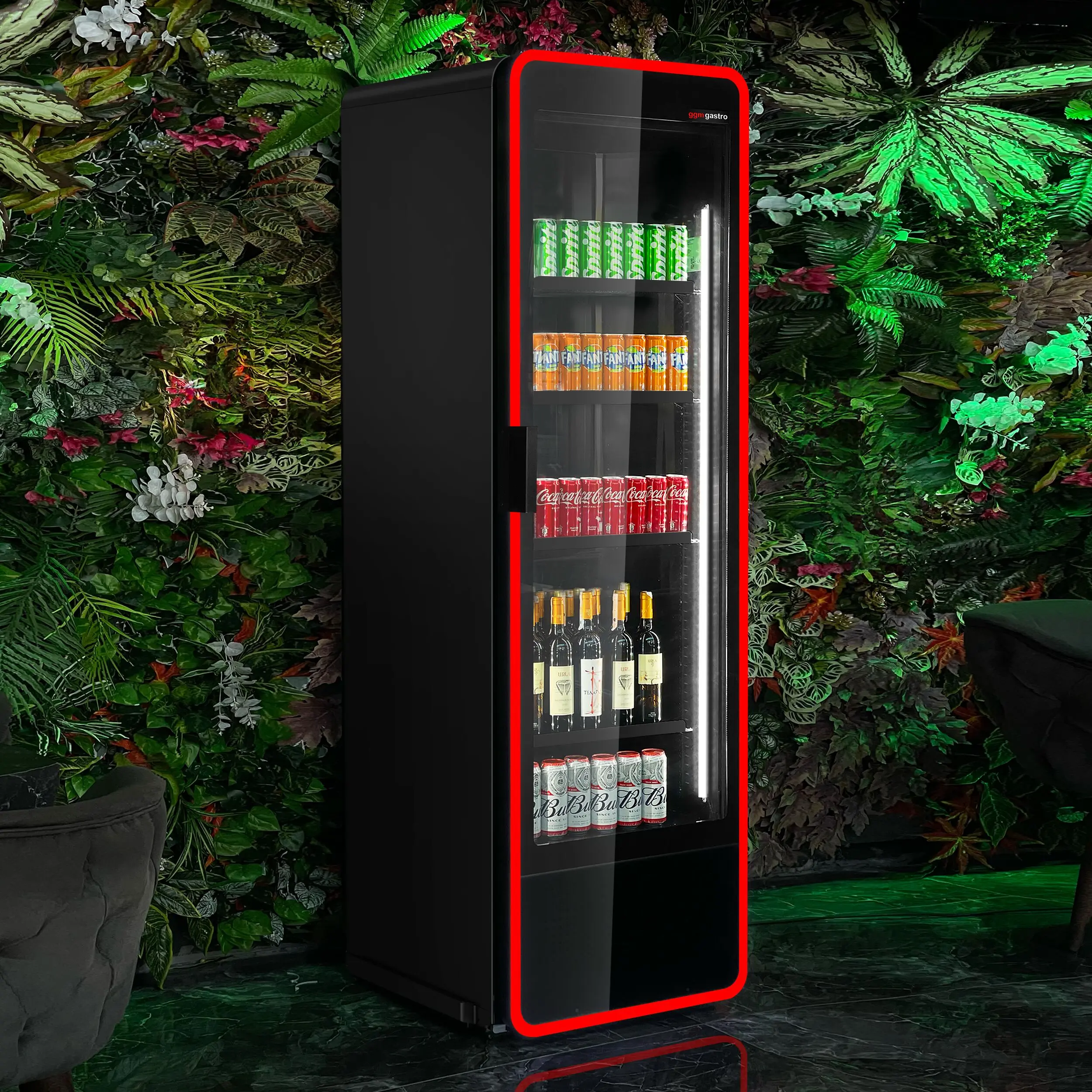 Холодильная витрина для напитков GGM Gastro GKE550LED RGB (Black) - 9