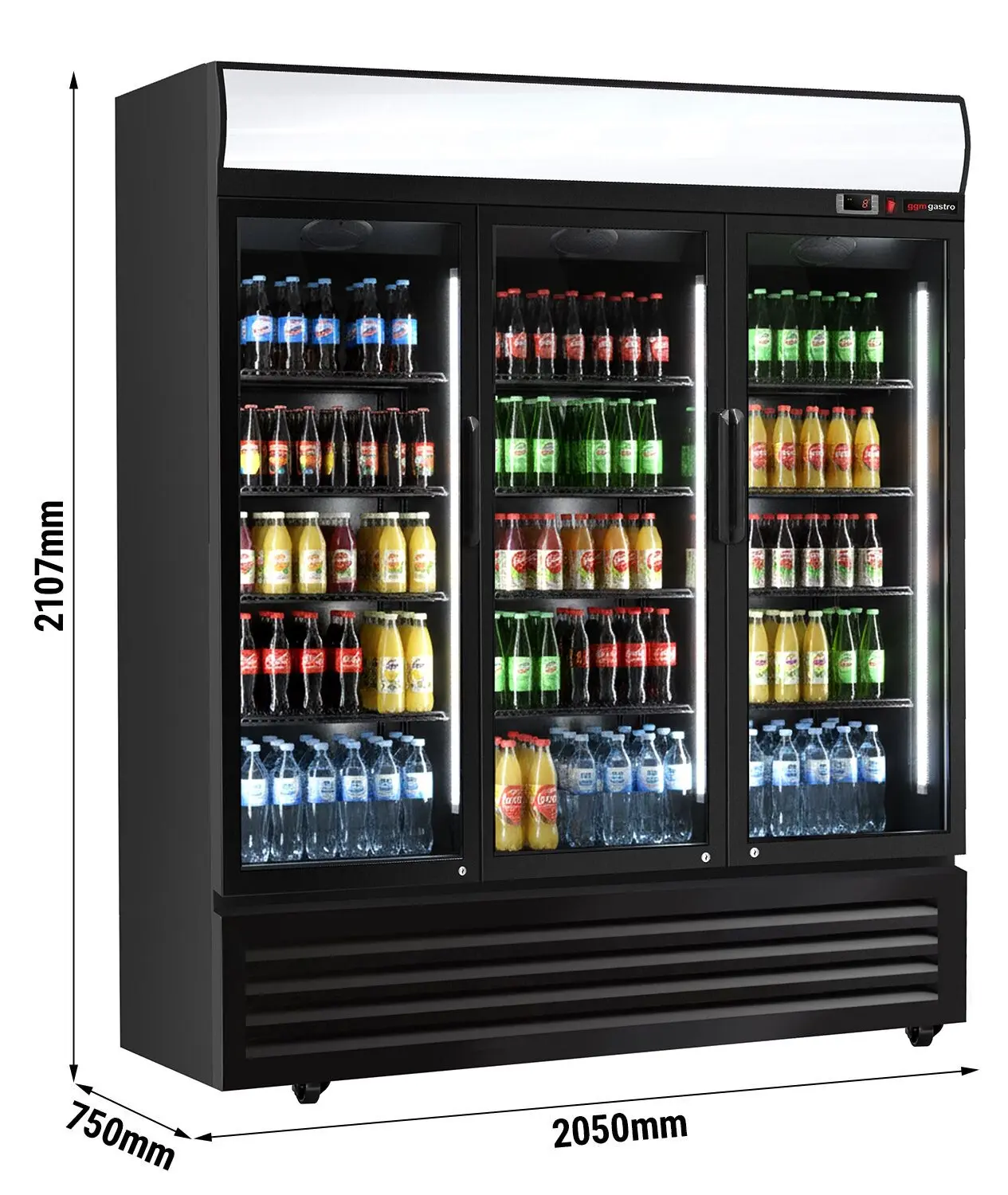 Холодильная витрина для напитков GGM Gastro GKS1500S (Black) - 9