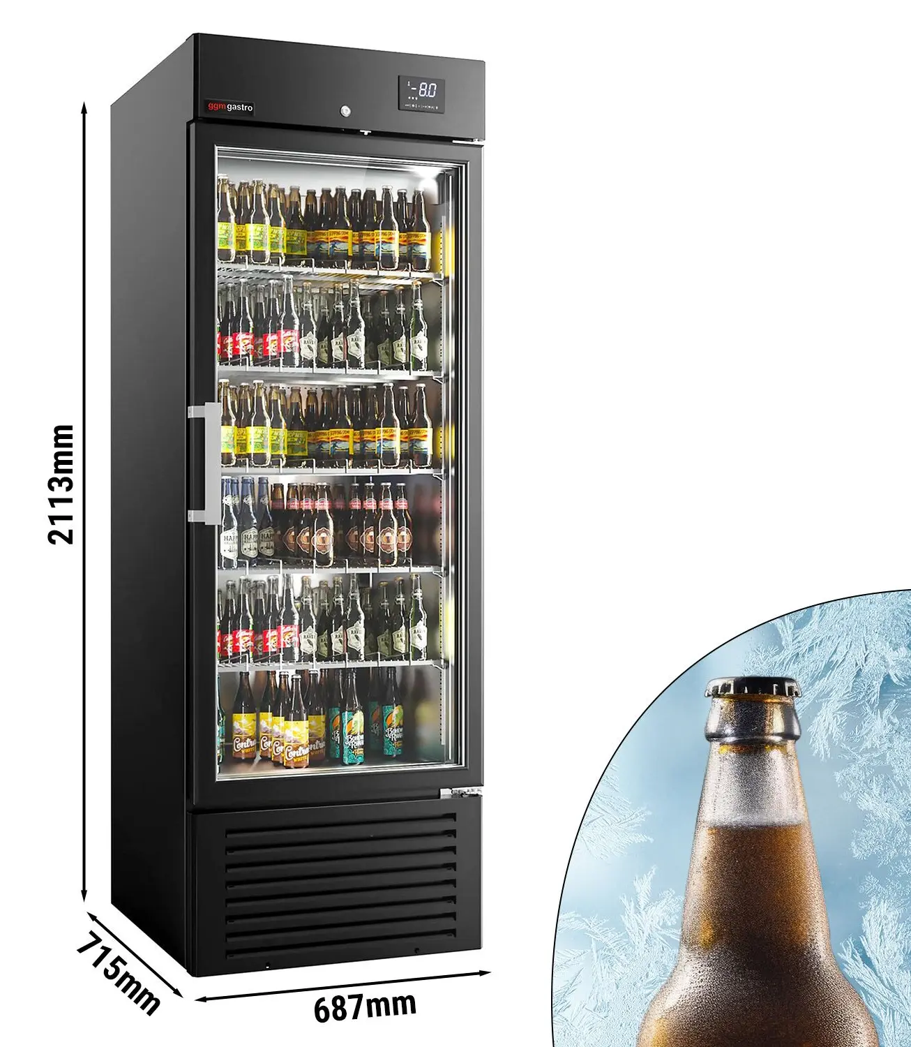 Холодильная витрина для напитков GGM Gastro SPCI501-B (Black) - 4