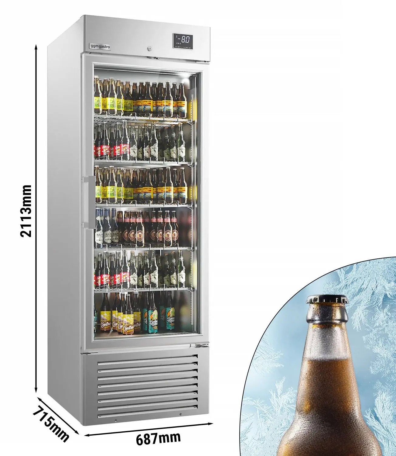 Холодильная витрина для напитков GGM Gastro SPCI501-E (Inox) - 4