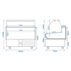 Холодильная витрина для рыбы GGM Gastro FTA130N (Inox) Thumb